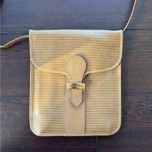 Vintage Yves Saint Laurent Tan Leather Men's shoulder side Bag